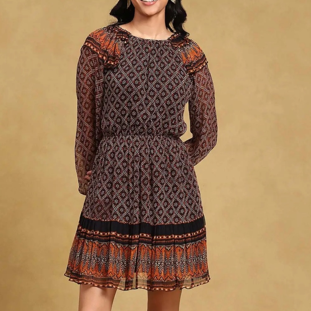 LABEL‎ RITU KUMAR Brown Elliot Dress